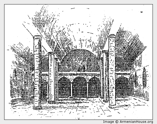 INTERIOR OF GREGORIAN CHURCH AT OORFA.