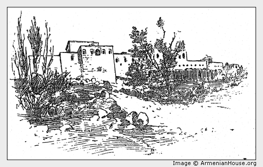 RED CROSS HEADQUARTERS, FARKIN, WOOD'S EXPEDITION. CASTLE BELONGING TO A KOURDISH BEY.