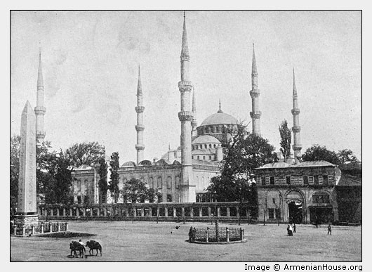 Square of the Atmeidan and Mosque of St. Sophia, in Constantinople