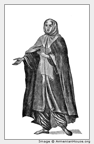 Бытовой костюм армянки в XVI веке