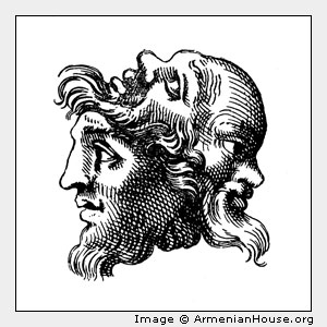 Античная маска пантомима