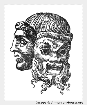 Античная сдвоенная маска