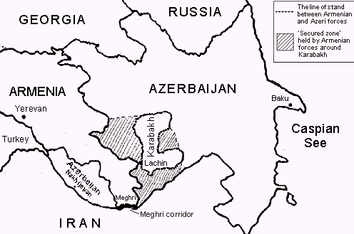 Map of Karabakh conflict zone