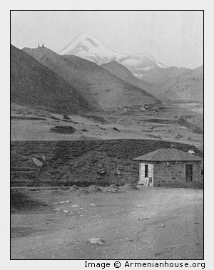 The Georgian Road. View of the Kazbek.